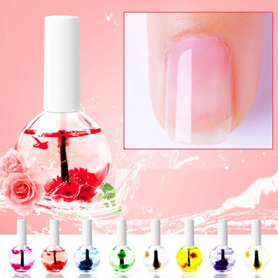 Nail Beauty Dried Flowers Nutrition Nail Treatment Oil Anti-agnail Nail Edge Moisturizing Nail Base Coat Natural Dried Flower Nutrient Solution - My Store